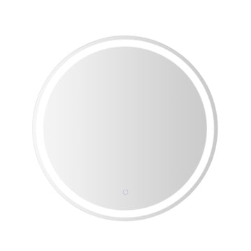 Dane 27 Round Frameless Anti-Fog Aluminum Front/Back-lit Tri-color LED Bathroom Vanity Mirror with Smart Touch Control - JONATHAN Y